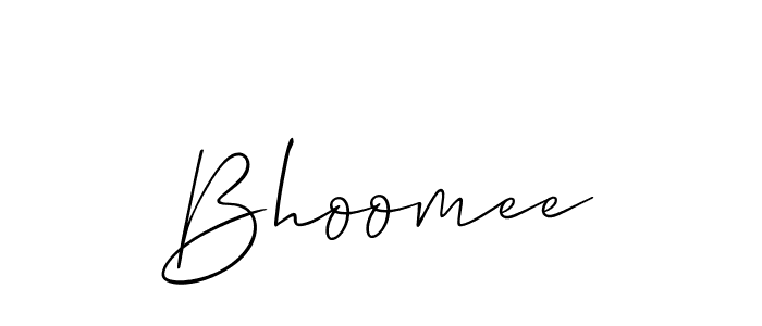 Create a beautiful signature design for name Bhoomee. With this signature (Allison_Script) fonts, you can make a handwritten signature for free. Bhoomee signature style 2 images and pictures png