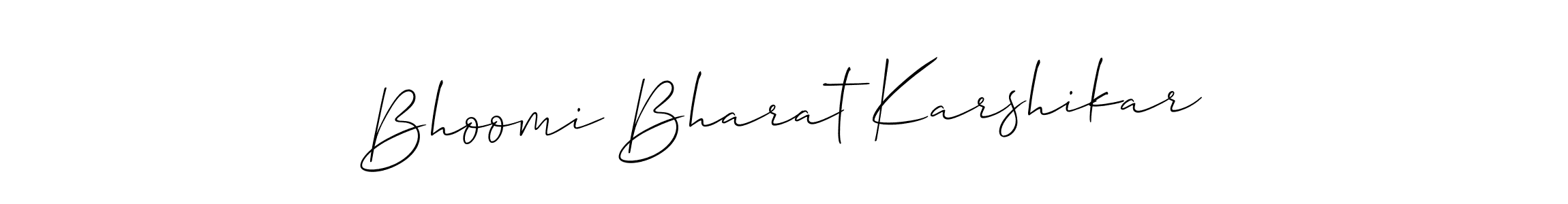 Make a beautiful signature design for name Bhoomi Bharat Karshikar. With this signature (Allison_Script) style, you can create a handwritten signature for free. Bhoomi Bharat Karshikar signature style 2 images and pictures png