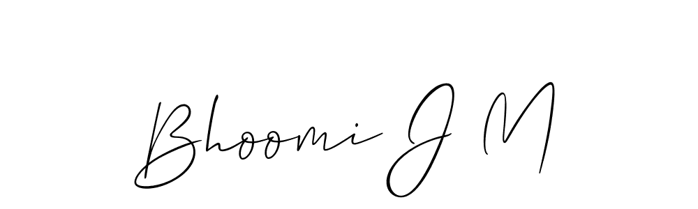 Use a signature maker to create a handwritten signature online. With this signature software, you can design (Allison_Script) your own signature for name Bhoomi J M. Bhoomi J M signature style 2 images and pictures png