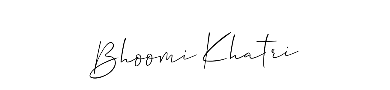 You should practise on your own different ways (Allison_Script) to write your name (Bhoomi Khatri) in signature. don't let someone else do it for you. Bhoomi Khatri signature style 2 images and pictures png