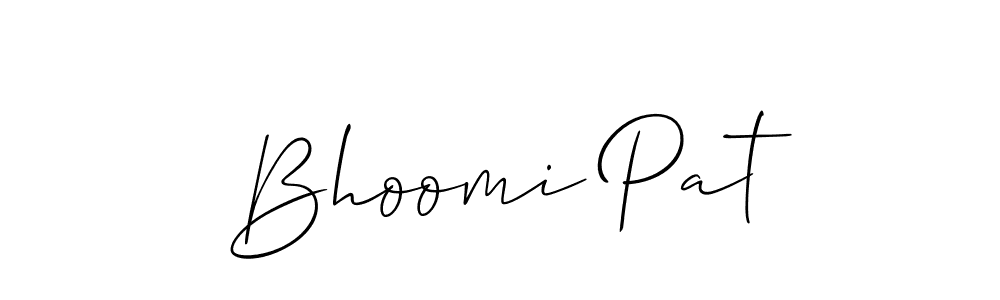 Create a beautiful signature design for name Bhoomi Pat. With this signature (Allison_Script) fonts, you can make a handwritten signature for free. Bhoomi Pat signature style 2 images and pictures png
