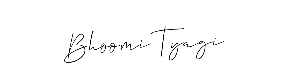 Make a beautiful signature design for name Bhoomi Tyagi. With this signature (Allison_Script) style, you can create a handwritten signature for free. Bhoomi Tyagi signature style 2 images and pictures png