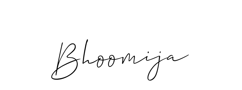 if you are searching for the best signature style for your name Bhoomija. so please give up your signature search. here we have designed multiple signature styles  using Allison_Script. Bhoomija signature style 2 images and pictures png