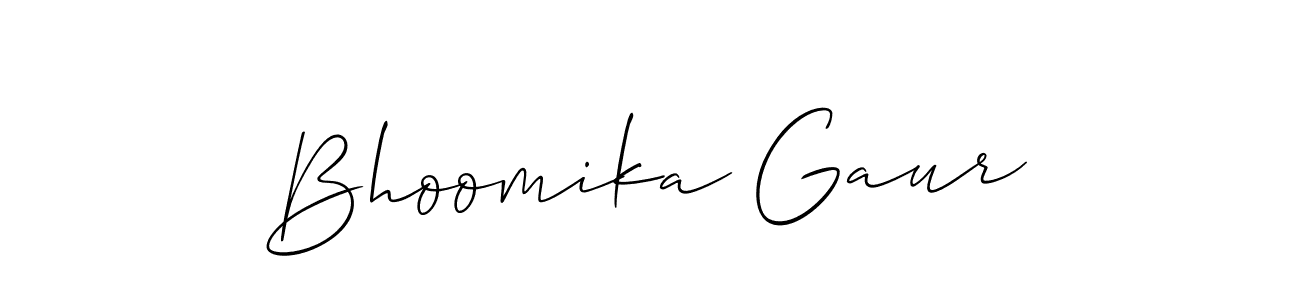 How to make Bhoomika Gaur signature? Allison_Script is a professional autograph style. Create handwritten signature for Bhoomika Gaur name. Bhoomika Gaur signature style 2 images and pictures png