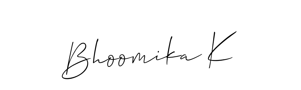 Once you've used our free online signature maker to create your best signature Allison_Script style, it's time to enjoy all of the benefits that Bhoomika K name signing documents. Bhoomika K signature style 2 images and pictures png