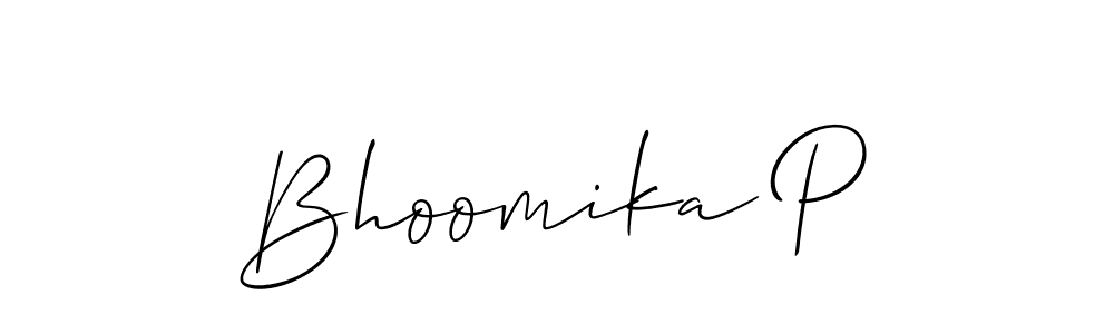 How to Draw Bhoomika P signature style? Allison_Script is a latest design signature styles for name Bhoomika P. Bhoomika P signature style 2 images and pictures png