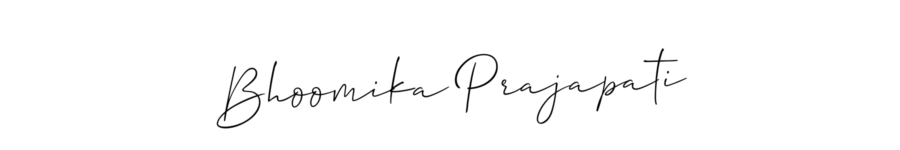 Design your own signature with our free online signature maker. With this signature software, you can create a handwritten (Allison_Script) signature for name Bhoomika Prajapati. Bhoomika Prajapati signature style 2 images and pictures png