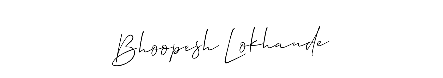 This is the best signature style for the Bhoopesh Lokhande name. Also you like these signature font (Allison_Script). Mix name signature. Bhoopesh Lokhande signature style 2 images and pictures png