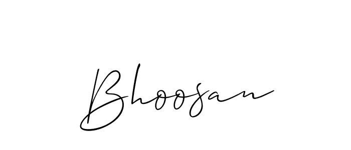 Design your own signature with our free online signature maker. With this signature software, you can create a handwritten (Allison_Script) signature for name Bhoosan. Bhoosan signature style 2 images and pictures png