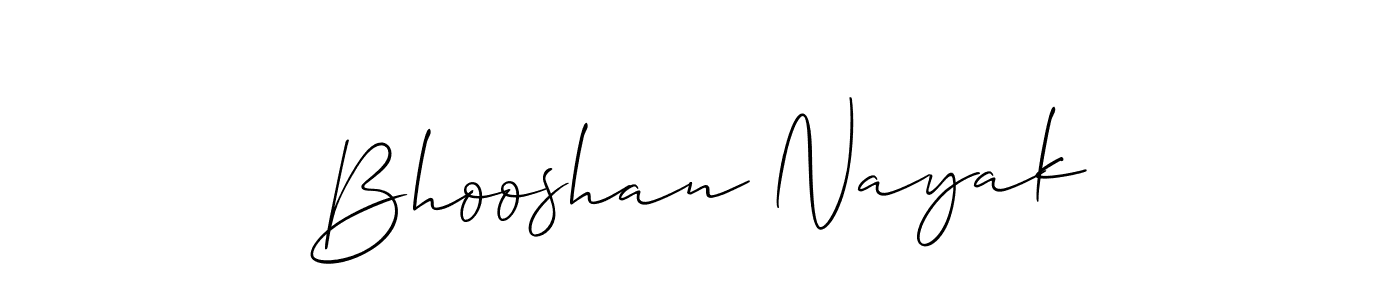 The best way (Allison_Script) to make a short signature is to pick only two or three words in your name. The name Bhooshan Nayak include a total of six letters. For converting this name. Bhooshan Nayak signature style 2 images and pictures png