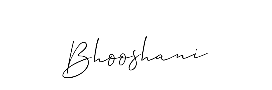 Make a beautiful signature design for name Bhooshani. With this signature (Allison_Script) style, you can create a handwritten signature for free. Bhooshani signature style 2 images and pictures png
