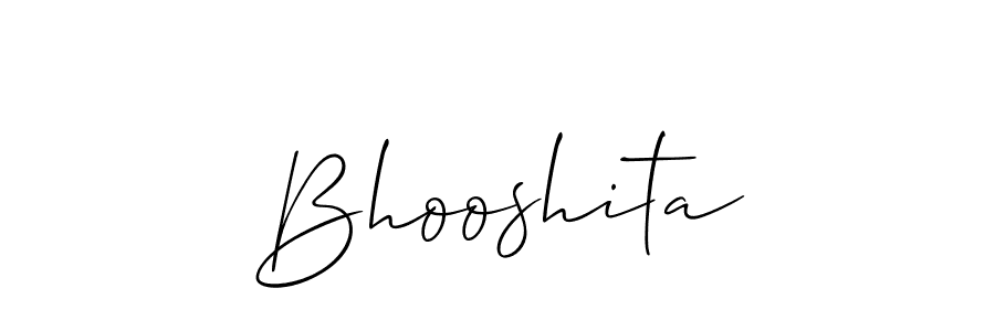 Use a signature maker to create a handwritten signature online. With this signature software, you can design (Allison_Script) your own signature for name Bhooshita. Bhooshita signature style 2 images and pictures png