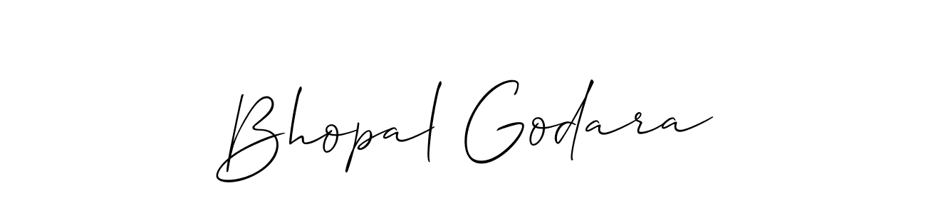 Create a beautiful signature design for name Bhopal Godara. With this signature (Allison_Script) fonts, you can make a handwritten signature for free. Bhopal Godara signature style 2 images and pictures png