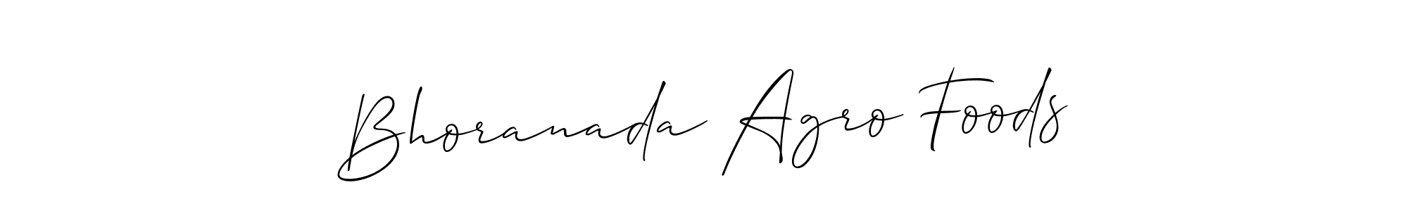 Use a signature maker to create a handwritten signature online. With this signature software, you can design (Allison_Script) your own signature for name Bhoranada Agro Foods. Bhoranada Agro Foods signature style 2 images and pictures png