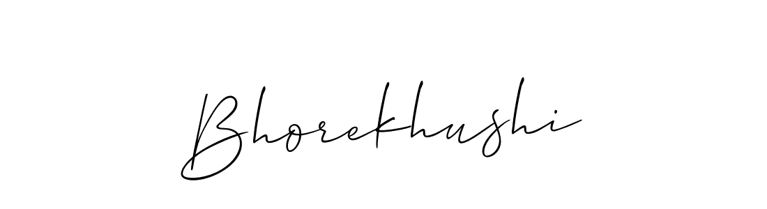 Design your own signature with our free online signature maker. With this signature software, you can create a handwritten (Allison_Script) signature for name Bhorekhushi. Bhorekhushi signature style 2 images and pictures png