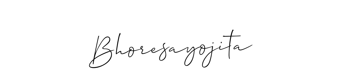 Make a short Bhoresayojita signature style. Manage your documents anywhere anytime using Allison_Script. Create and add eSignatures, submit forms, share and send files easily. Bhoresayojita signature style 2 images and pictures png