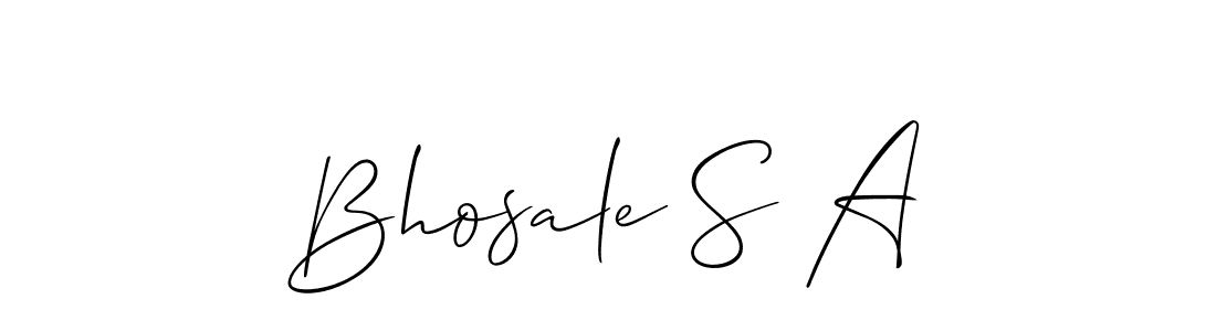 The best way (Allison_Script) to make a short signature is to pick only two or three words in your name. The name Bhosale S A include a total of six letters. For converting this name. Bhosale S A signature style 2 images and pictures png