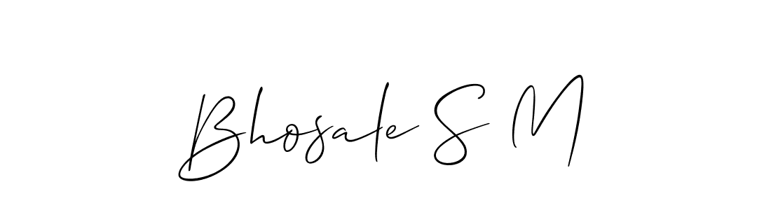 Allison_Script is a professional signature style that is perfect for those who want to add a touch of class to their signature. It is also a great choice for those who want to make their signature more unique. Get Bhosale S M name to fancy signature for free. Bhosale S M signature style 2 images and pictures png