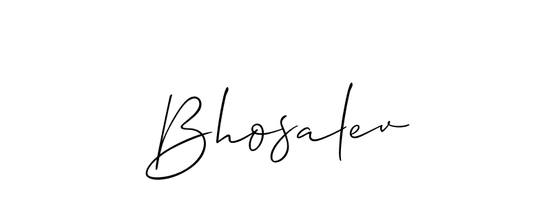 Design your own signature with our free online signature maker. With this signature software, you can create a handwritten (Allison_Script) signature for name Bhosalev. Bhosalev signature style 2 images and pictures png