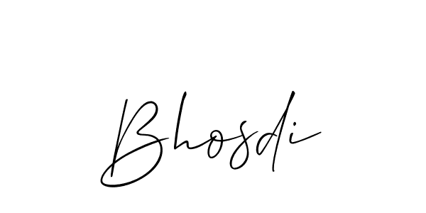 Create a beautiful signature design for name Bhosdi. With this signature (Allison_Script) fonts, you can make a handwritten signature for free. Bhosdi signature style 2 images and pictures png