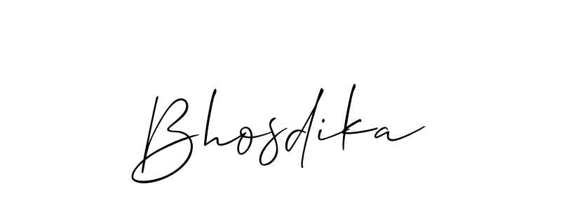 You can use this online signature creator to create a handwritten signature for the name Bhosdika. This is the best online autograph maker. Bhosdika signature style 2 images and pictures png