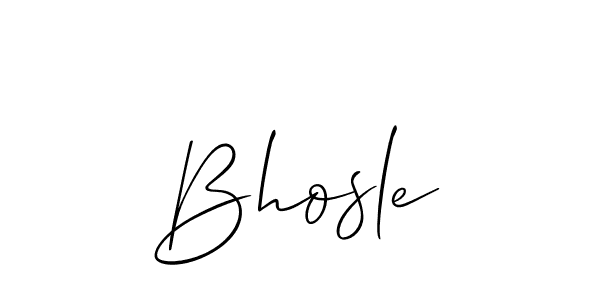 Design your own signature with our free online signature maker. With this signature software, you can create a handwritten (Allison_Script) signature for name Bhosle. Bhosle signature style 2 images and pictures png