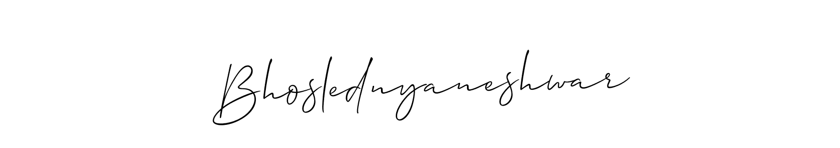 The best way (Allison_Script) to make a short signature is to pick only two or three words in your name. The name Bhoslednyaneshwar include a total of six letters. For converting this name. Bhoslednyaneshwar signature style 2 images and pictures png