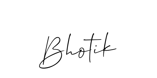 Use a signature maker to create a handwritten signature online. With this signature software, you can design (Allison_Script) your own signature for name Bhotik. Bhotik signature style 2 images and pictures png