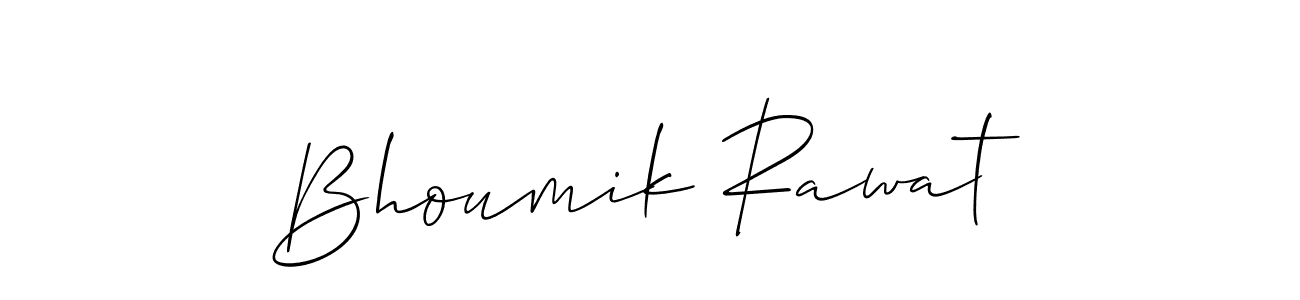 How to make Bhoumik Rawat name signature. Use Allison_Script style for creating short signs online. This is the latest handwritten sign. Bhoumik Rawat signature style 2 images and pictures png