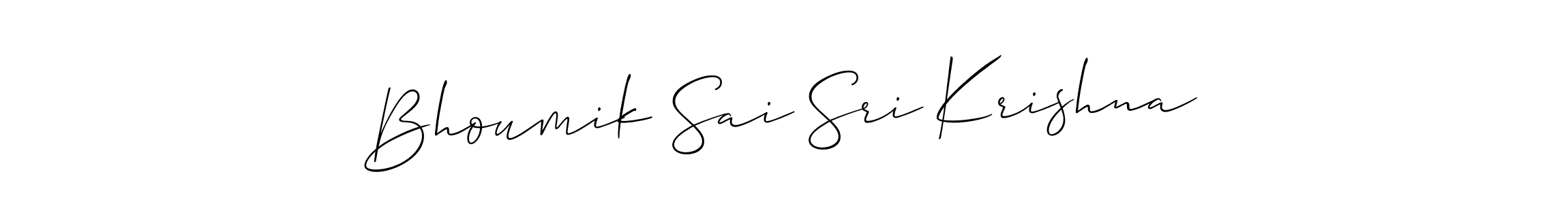 Allison_Script is a professional signature style that is perfect for those who want to add a touch of class to their signature. It is also a great choice for those who want to make their signature more unique. Get Bhoumik Sai Sri Krishna name to fancy signature for free. Bhoumik Sai Sri Krishna signature style 2 images and pictures png