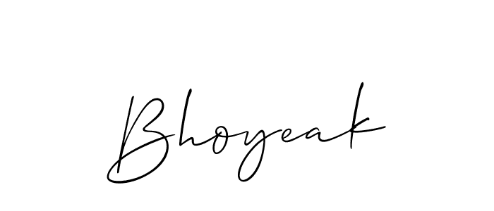 if you are searching for the best signature style for your name Bhoyeak. so please give up your signature search. here we have designed multiple signature styles  using Allison_Script. Bhoyeak signature style 2 images and pictures png