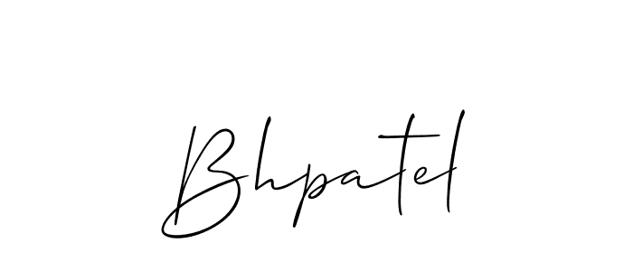 Make a short Bhpatel signature style. Manage your documents anywhere anytime using Allison_Script. Create and add eSignatures, submit forms, share and send files easily. Bhpatel signature style 2 images and pictures png