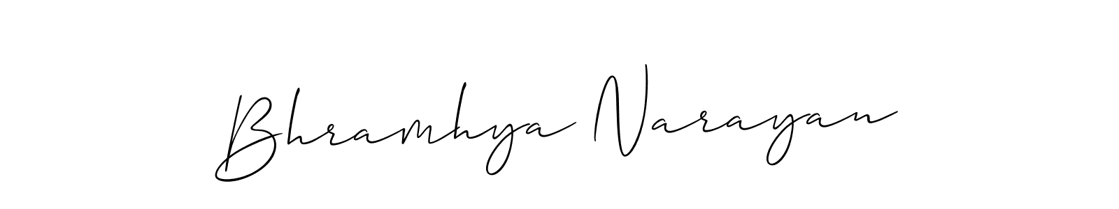 It looks lik you need a new signature style for name Bhramhya Narayan. Design unique handwritten (Allison_Script) signature with our free signature maker in just a few clicks. Bhramhya Narayan signature style 2 images and pictures png