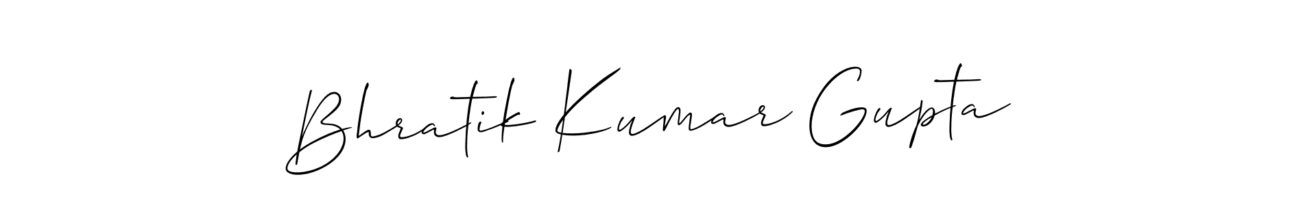 if you are searching for the best signature style for your name Bhratik Kumar Gupta. so please give up your signature search. here we have designed multiple signature styles  using Allison_Script. Bhratik Kumar Gupta signature style 2 images and pictures png