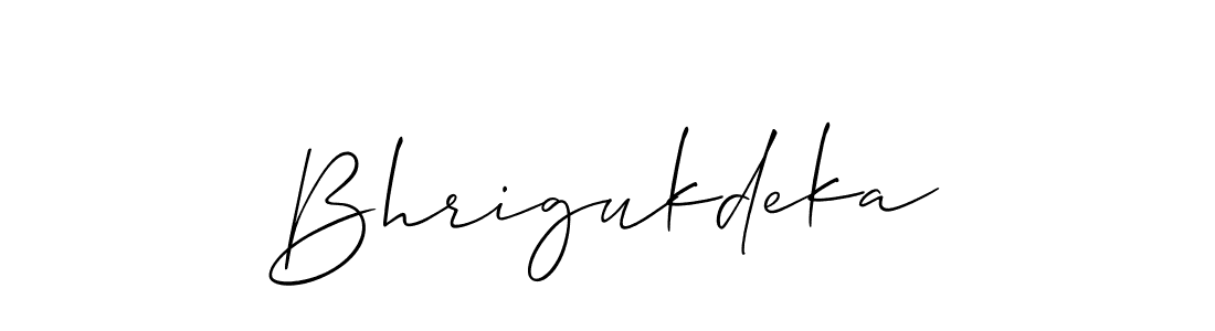 How to Draw Bhrigukdeka signature style? Allison_Script is a latest design signature styles for name Bhrigukdeka. Bhrigukdeka signature style 2 images and pictures png