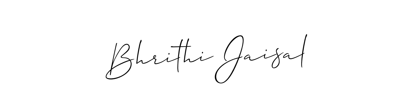 Make a beautiful signature design for name Bhrithi Jaisal. With this signature (Allison_Script) style, you can create a handwritten signature for free. Bhrithi Jaisal signature style 2 images and pictures png