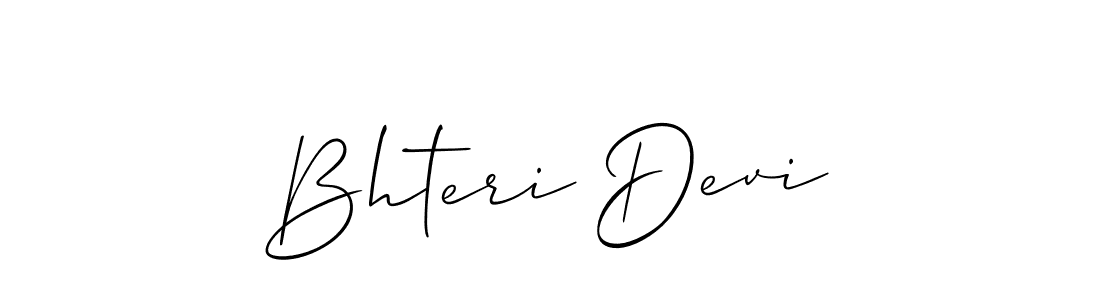 Allison_Script is a professional signature style that is perfect for those who want to add a touch of class to their signature. It is also a great choice for those who want to make their signature more unique. Get Bhteri Devi name to fancy signature for free. Bhteri Devi signature style 2 images and pictures png