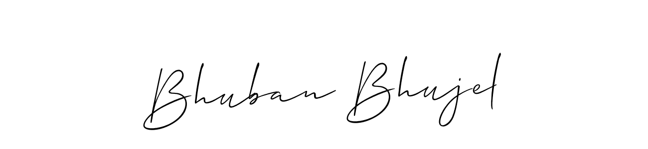 Similarly Allison_Script is the best handwritten signature design. Signature creator online .You can use it as an online autograph creator for name Bhuban Bhujel. Bhuban Bhujel signature style 2 images and pictures png