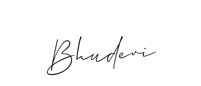 Create a beautiful signature design for name Bhudevi. With this signature (Allison_Script) fonts, you can make a handwritten signature for free. Bhudevi signature style 2 images and pictures png