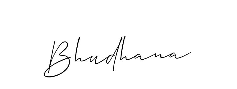 Use a signature maker to create a handwritten signature online. With this signature software, you can design (Allison_Script) your own signature for name Bhudhana. Bhudhana signature style 2 images and pictures png