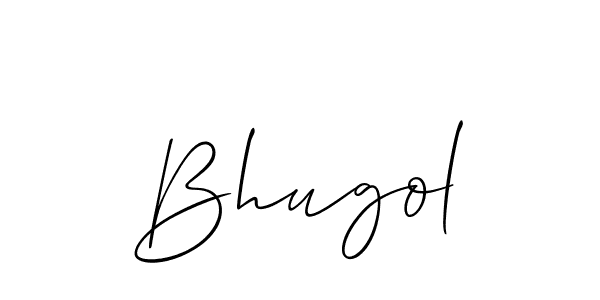The best way (Allison_Script) to make a short signature is to pick only two or three words in your name. The name Bhugol include a total of six letters. For converting this name. Bhugol signature style 2 images and pictures png