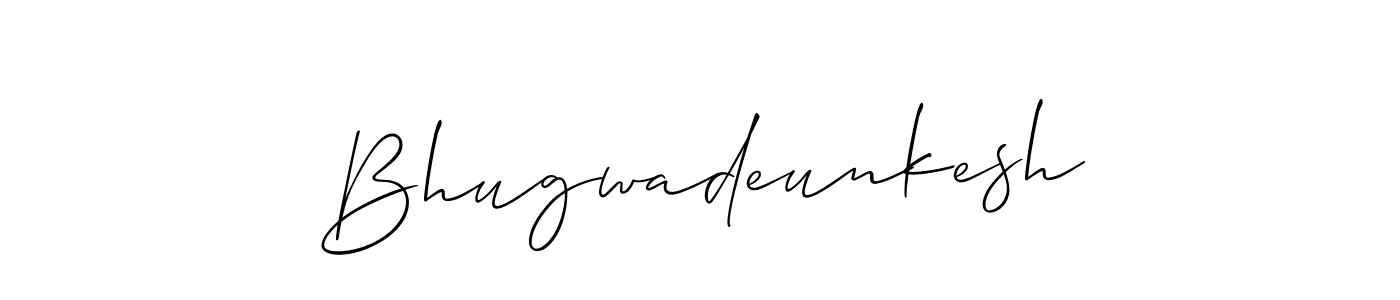 How to make Bhugwadeunkesh name signature. Use Allison_Script style for creating short signs online. This is the latest handwritten sign. Bhugwadeunkesh signature style 2 images and pictures png