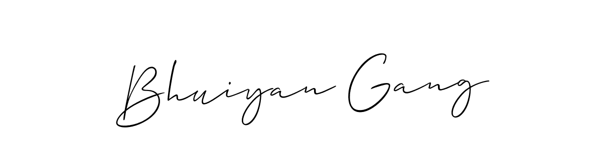 Design your own signature with our free online signature maker. With this signature software, you can create a handwritten (Allison_Script) signature for name Bhuiyan Gang. Bhuiyan Gang signature style 2 images and pictures png
