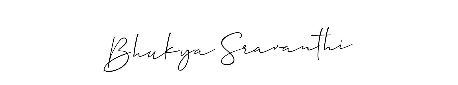 Also we have Bhukya Sravanthi name is the best signature style. Create professional handwritten signature collection using Allison_Script autograph style. Bhukya Sravanthi signature style 2 images and pictures png