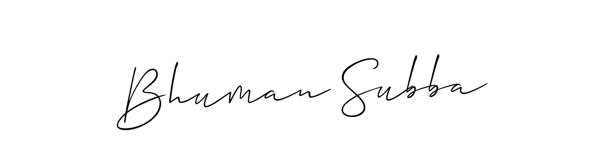 Similarly Allison_Script is the best handwritten signature design. Signature creator online .You can use it as an online autograph creator for name Bhuman Subba. Bhuman Subba signature style 2 images and pictures png