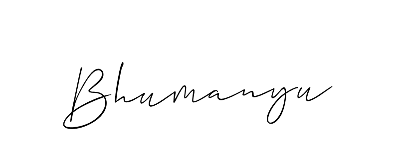 Design your own signature with our free online signature maker. With this signature software, you can create a handwritten (Allison_Script) signature for name Bhumanyu. Bhumanyu signature style 2 images and pictures png