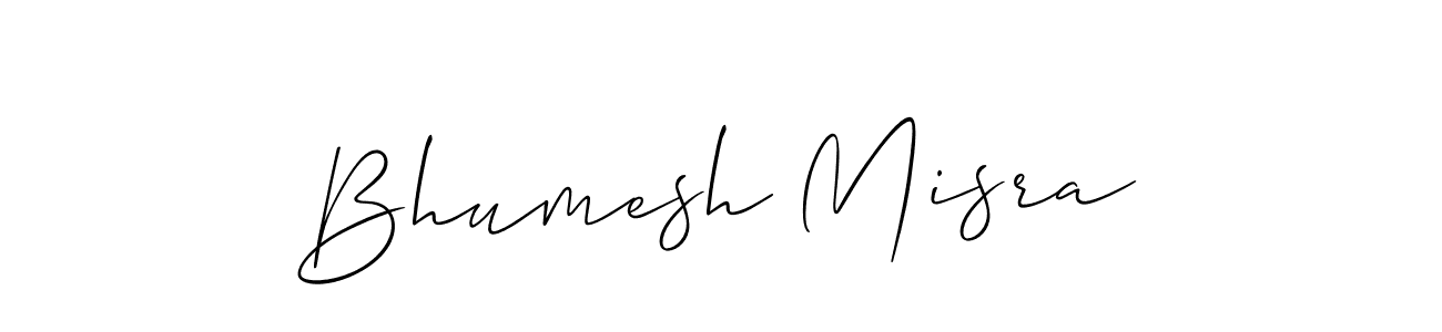 Use a signature maker to create a handwritten signature online. With this signature software, you can design (Allison_Script) your own signature for name Bhumesh Misra. Bhumesh Misra signature style 2 images and pictures png