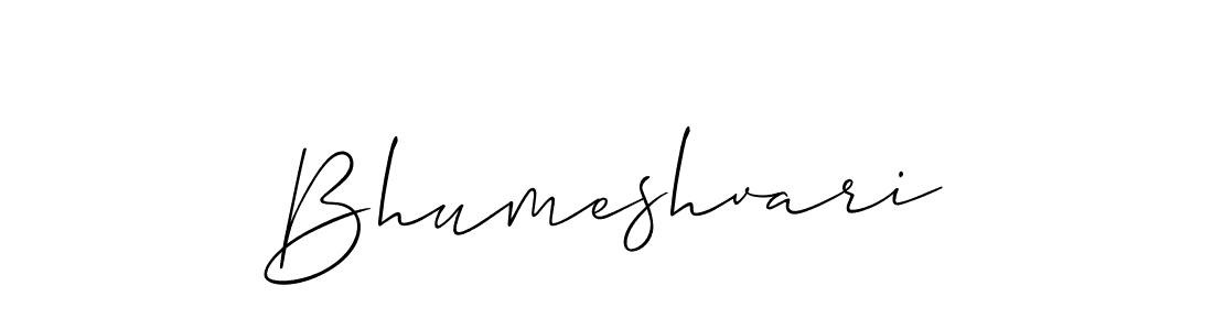 Use a signature maker to create a handwritten signature online. With this signature software, you can design (Allison_Script) your own signature for name Bhumeshvari. Bhumeshvari signature style 2 images and pictures png