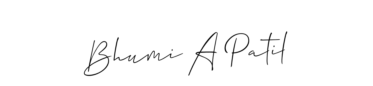 Also You can easily find your signature by using the search form. We will create Bhumi A Patil name handwritten signature images for you free of cost using Allison_Script sign style. Bhumi A Patil signature style 2 images and pictures png