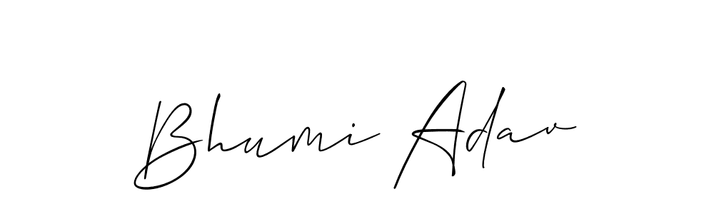 You should practise on your own different ways (Allison_Script) to write your name (Bhumi Adav) in signature. don't let someone else do it for you. Bhumi Adav signature style 2 images and pictures png